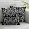  Fall Black Halloween Skull Pillow Covers Floral Ghost Decorative Throw Pillows Vintage Pillow Cases Home Outdoor Sofa Cushion Cover for Halloween