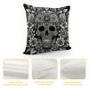  Fall Black Halloween Skull Pillow Covers Floral Ghost Decorative Throw Pillows Vintage Pillow Cases Home Outdoor Sofa Cushion Cover for Halloween