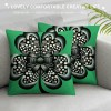 St Patricks Day Pillow Cover Black White Buffalo Plaid Checkered Green Bowknot Decoration Throw Pillow Covers Holiday Home Decor Cushion Case