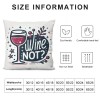  Wine Painting Throw Pillow Covers Cushion CoverWine Not Pillow Square Pillow Cover for Sofa Bed