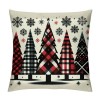  Decorations Pillow Covers Red Black Plaid Throw Pillow Cover Winter Farmhouse Decorative White Pillows Cushion Case for Home Sofa Couch