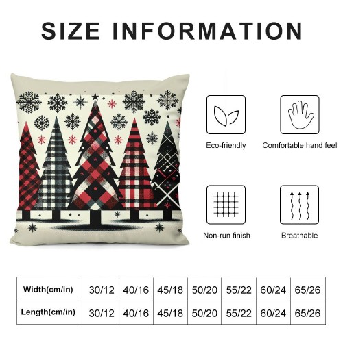  Decorations Pillow Covers Red Black Plaid Throw Pillow Cover Winter Farmhouse Decorative White Pillows Cushion Case for Home Sofa Couch