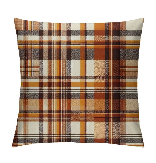  Orange Buffalo Plaid Pillow Covers Fall Decor Farmhouse Decoration Throw Pillow Cases Thanksgiving Day Cushion Cover for Outdoor Sofa Couch