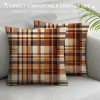  Orange Buffalo Plaid Pillow Covers Fall Decor Farmhouse Decoration Throw Pillow Cases Thanksgiving Day Cushion Cover for Outdoor Sofa Couch