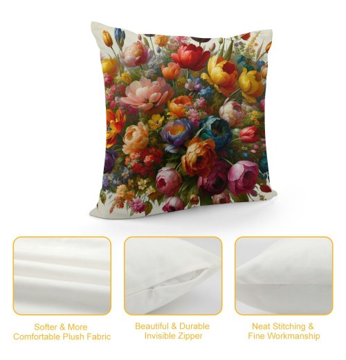 Floral Farmhouse Pillow Covers Vintage Daisy Flowers Decorative Spring Pillow Covers Outdoor Flower Modern Cushion Cover for Sofa