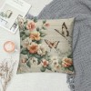  Vintage Rustic Flowers Throw Pillow Covers Floral&nbsp;Butterfly with Birds Farmhouse Pillow Cover Retro&nbsp; Pillow Cases Pillowcase Cushion Cover