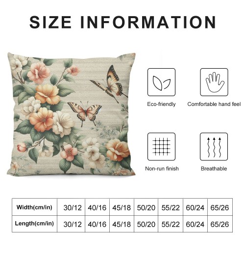  Vintage Rustic Flowers Throw Pillow Covers Floral&nbsp;Butterfly with Birds Farmhouse Pillow Cover Retro&nbsp; Pillow Cases Pillowcase Cushion Cover