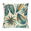 Tropical Leaves Throw Pillow Covers Green Decorative Pillow Cases Outdoor Cushion Covers for Sofa Couch Garden Home Decor