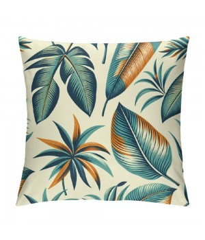 Tropical Leaves Throw Pillow Covers Green Decorative Pillow Cases Outdoor Cushion Covers for Sofa Couch Garden Home Decor