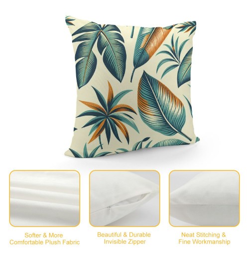 Tropical Leaves Throw Pillow Covers Green Decorative Pillow Cases Outdoor Cushion Covers for Sofa Couch Garden Home Decor