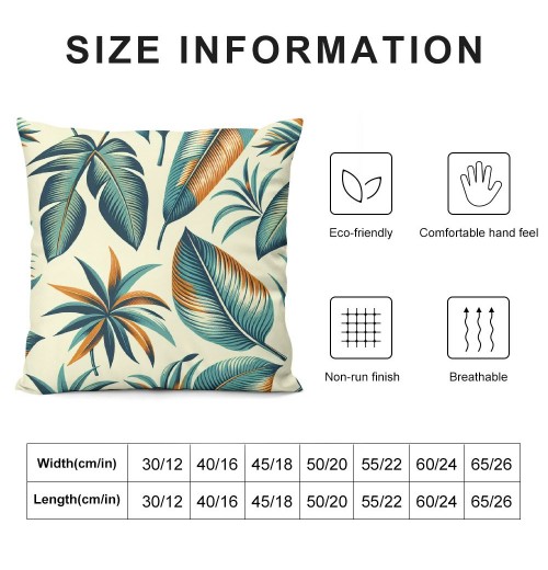 Tropical Leaves Throw Pillow Covers Green Decorative Pillow Cases Outdoor Cushion Covers for Sofa Couch Garden Home Decor