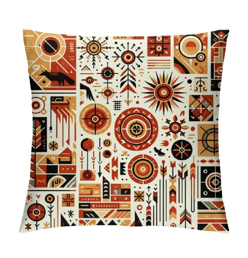 Ulloord Throw Pillow Covers African Tribe Ethnic Series Patchwork Style with Cultural Ancient Motifs Print Decorative Cushion Cases Outdoor Pillowcases Home Decor