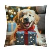  Merry Christmas Series Christmas Dogs Cat Gift Decorative Throw Pillow Covers Cushion Case Home Sofa Decor Toss Pillowcase (Xmas Gifts)