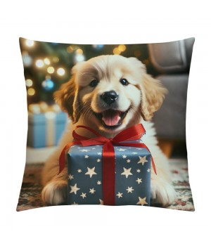  Merry Christmas Series Christmas Dogs Cat Gift Decorative Throw Pillow Covers Cushion Case Home Sofa Decor Toss Pillowcase (Xmas Gifts)