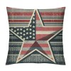 Throw Pillow Covers Patriotic American Flag July 4th Farmhouse Pillow Cover Independence Day Sign Cushion Cover Home Decor for Sofa Bed Car(Star)