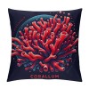  Throw Pillow Case Sea Ocean Decor Starfish S Conch Coral Coastal Cushion Cover for Pillow Inserts, Nautical Pillow Covers