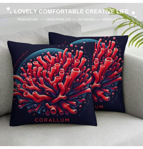  Throw Pillow Case Sea Ocean Decor Starfish S Conch Coral Coastal Cushion Cover for Pillow Inserts, Nautical Pillow Covers