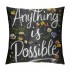 Ulloord Throw Pillow Covers Flowers&nbsp;Garland Decorative Pillow Case Anything is Possible Pillow Cover Cotton Linen Vintage Gray and Black Spring Floral Farmhouse Cushion Cover (Black)