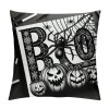 Black Happy Halloween Pillow Cover Pumpkin Pillow Case Linen Throw Cushion Cover Cushion Cases Halloween Sofa Bed Decoration