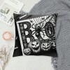 Black Happy Halloween Pillow Cover Pumpkin Pillow Case Linen Throw Cushion Cover Cushion Cases Halloween Sofa Bed Decoration