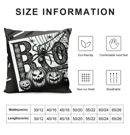 Black Happy Halloween Pillow Cover Pumpkin Pillow Case Linen Throw Cushion Cover Cushion Cases Halloween Sofa Bed Decoration