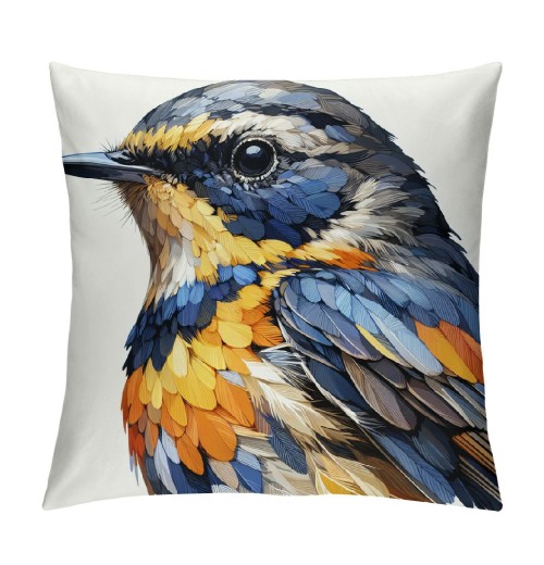 Ulloord Throw Pillow Covers Robin Bird in Tree Branch Decorative Super Soft Oil Painting Floral Tree Bird Animal Pillow Case Cushion Cover