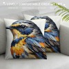 Ulloord Throw Pillow Covers Robin Bird in Tree Branch Decorative Super Soft Oil Painting Floral Tree Bird Animal Pillow Case Cushion Cover