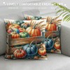 Ulloord  Autumn Pumpkin Patch Throw Pillow Covers Outdoor Fall Decorative Pillow Cases&nbsp;Autumn Blessing Wood Wreath Cushion Cover Home Decor Bed Couch