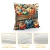 Ulloord  Autumn Pumpkin Patch Throw Pillow Covers Outdoor Fall Decorative Pillow Cases&nbsp;Autumn Blessing Wood Wreath Cushion Cover Home Decor Bed Couch