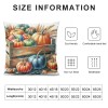 Ulloord  Autumn Pumpkin Patch Throw Pillow Covers Outdoor Fall Decorative Pillow Cases&nbsp;Autumn Blessing Wood Wreath Cushion Cover Home Decor Bed Couch