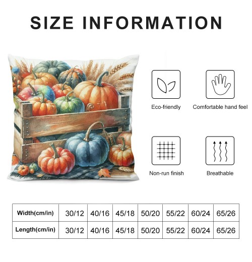 Ulloord  Autumn Pumpkin Patch Throw Pillow Covers Outdoor Fall Decorative Pillow Cases&nbsp;Autumn Blessing Wood Wreath Cushion Cover Home Decor Bed Couch