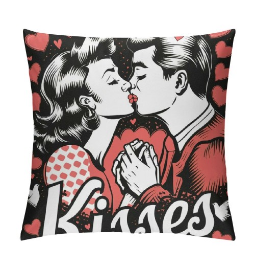 Throw Pillow Covers Pillow Case&nbsp;Valentine's Day Decorative Pillow Covers Red Buffalo Grid Modern Pillow Cover Cotton Linen Home Cushion Cover for Sofa