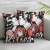 Throw Pillow Covers Pillow Case&nbsp;Valentine's Day Decorative Pillow Covers Red Buffalo Grid Modern Pillow Cover Cotton Linen Home Cushion Cover for Sofa