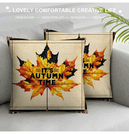 Sunflower Pumpkin Decorative Pillow Covers Square Farmhouse Cushion Cover Welcome Fall Quote Pillowcase