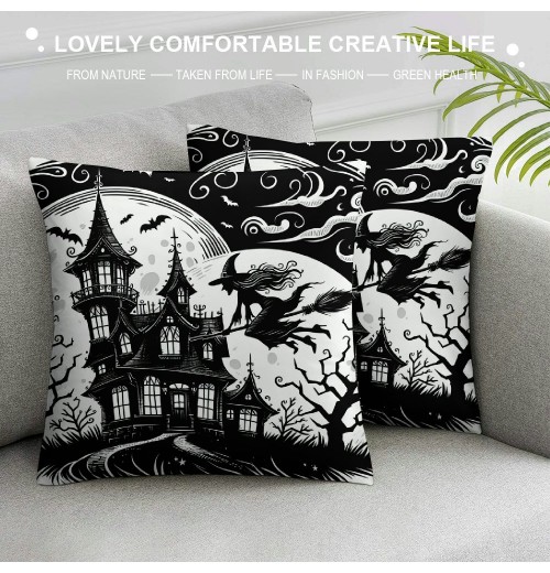  Halloween Pillow Covers Happy Halloween with &nbsp;Castle Pumpkin Pillow Case Ghost with Cushion Cover Decorative Home