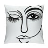 Ulloord Throw Pillow Cover Wink Face Decorative Pillow Covers Black Lash Eyes Eyelashes Pillow Case Super Soft Happy Face Cushion Cover&nbsp;Square Modern Pillowcase for Men Women Sofa