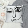 Ulloord Throw Pillow Cover Wink Face Decorative Pillow Covers Black Lash Eyes Eyelashes Pillow Case Super Soft Happy Face Cushion Cover&nbsp;Square Modern Pillowcase for Men Women Sofa