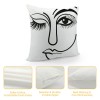 Ulloord Throw Pillow Cover Wink Face Decorative Pillow Covers Black Lash Eyes Eyelashes Pillow Case Super Soft Happy Face Cushion Cover&nbsp;Square Modern Pillowcase for Men Women Sofa