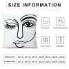 Ulloord Throw Pillow Cover Wink Face Decorative Pillow Covers Black Lash Eyes Eyelashes Pillow Case Super Soft Happy Face Cushion Cover&nbsp;Square Modern Pillowcase for Men Women Sofa