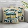 Ulloord Smilayrd Yellow Car Pillow Covers Vintage Wood Home is Where You&nbsp;Park It Words Throw Pillow Case Cushions Covers Outdoor Decor Pillow Covers for Sofa Couch Bed