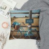 Ulloord Beach Blue Bike Throw Pillow Covers Summer Coastal Bicycle Decorative Vintage Outdoor Pillow Covers Cushion Cover&nbsp;Slippers Print Decor Sofa Couch