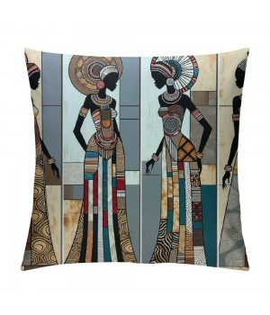 Ulloord  Throw Pillow Covers Black Africaan Women Decorative Pillow Case African Woman Pillow Cover Home Decor Cushions Covers for Sofa Bedroom