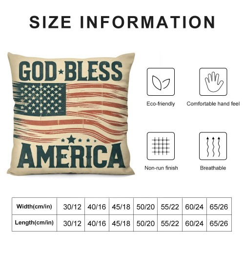 Vintage&nbsp;Independence Day Pillow Covers Patriotic Quote Pillow Cases Star American Flag Pillowcases for Rustic Farm Home Sofa Couch