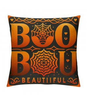  Halloween Pillow Cover Happy Halloween Throw Pillow Covers,Boo Pumpkin Quote Pillow Case,Home Decor Cushion Cover