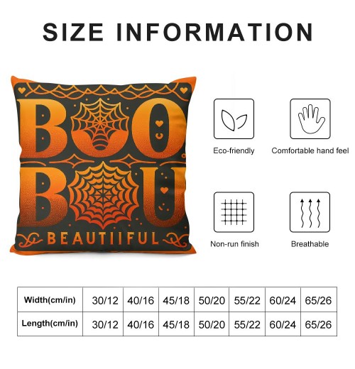  Halloween Pillow Cover Happy Halloween Throw Pillow Covers,Boo Pumpkin Quote Pillow Case,Home Decor Cushion Cover