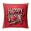  Pillow Covers Valentine's Day Saying Farmhouse Pillow Case Cushion Cover for Sofa Couch, Red