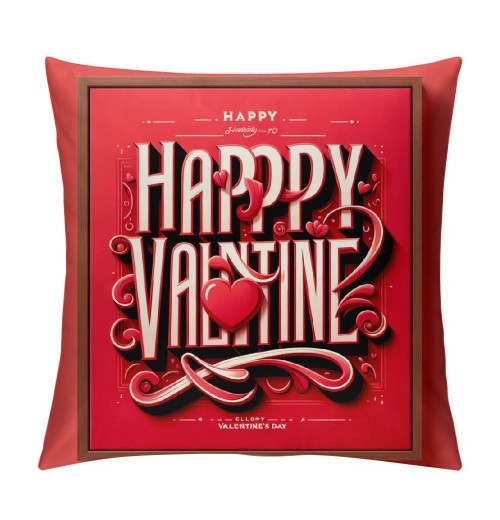  Pillow Covers Valentine's Day Saying Farmhouse Pillow Case Cushion Cover for Sofa Couch, Red