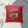  Pillow Covers Valentine's Day Saying Farmhouse Pillow Case Cushion Cover for Sofa Couch, Red