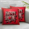  Pillow Covers Valentine's Day Saying Farmhouse Pillow Case Cushion Cover for Sofa Couch, Red