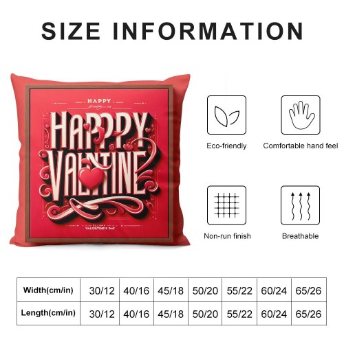  Pillow Covers Valentine's Day Saying Farmhouse Pillow Case Cushion Cover for Sofa Couch, Red